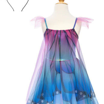 Blue Butterfly Twirl Dress with Wings and Headband (Size 3-4)