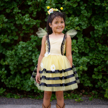 Bumble Bee Dress & Headband, Yellow/Black (Size 5-6)