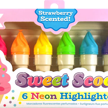 Sweet Scoops Scented Neon Highlighters - Set of 6