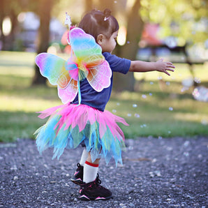 Rainbow Tutu, Wings & Wand Set