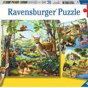 Forest & Zoo Puzzles - 3x49 Pieces