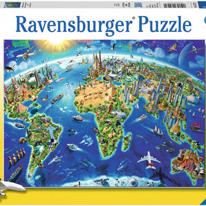 World Landmarks Map Puzzle 300 Piece Puzzle