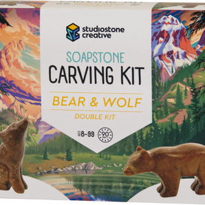 Bear & Wolf Soapstone Carving Kit