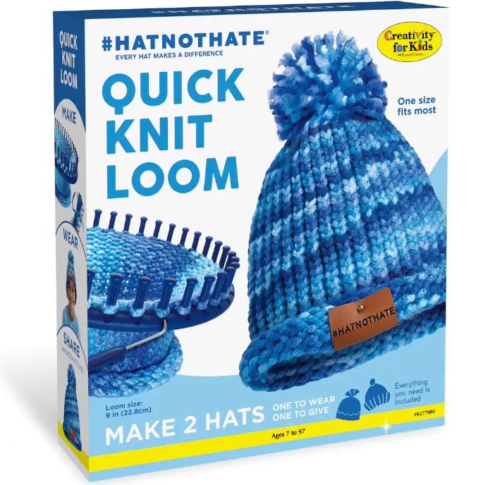 Quick Knit Loom Hat - Alphabet Soup