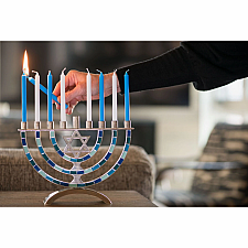 Blue & White Hanukkah Candles