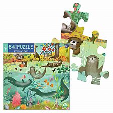 Otters At Play 64-Piece Puzzle